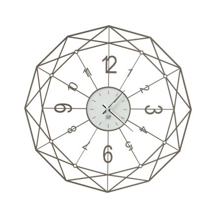 Reloj de Pared Moderno en Hierro Diseño Geométrico 3 Acabados - Idero Viadurini