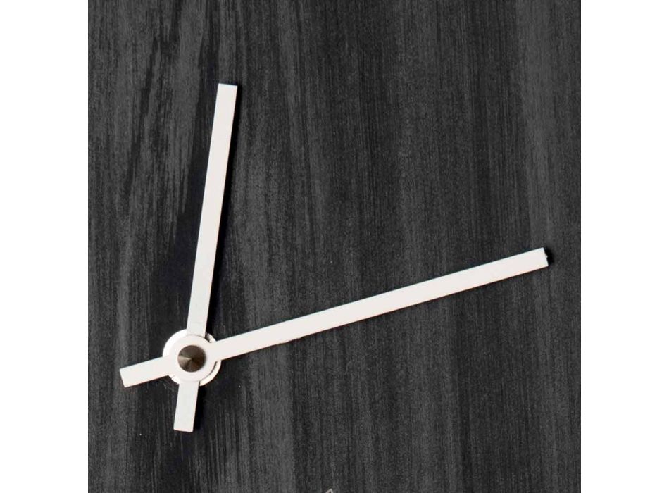 Reloj de pared de madera de diseño redondo moderno y grabado láser - Florinto Viadurini