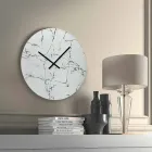 Reloj de Pared Redondo Efecto Mármol Sin Números Made in Italy - Esfera Viadurini