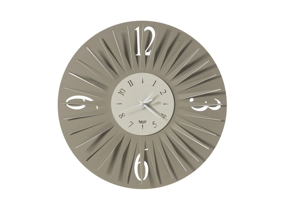 Reloj de Pared Redondo en Hierro Diseño Tridimensional 2 Colores - Heco Viadurini
