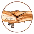 Reloj de pared redondo en madera maciza de manzana Made in Italy - Sirmione Viadurini