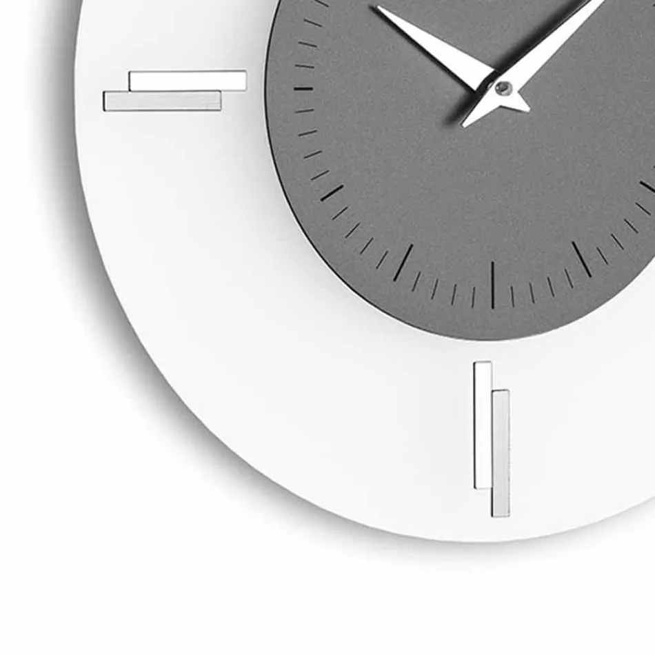 Reloj de pared redondo en metacrilato y aluminio Made in Italy - Siria Viadurini