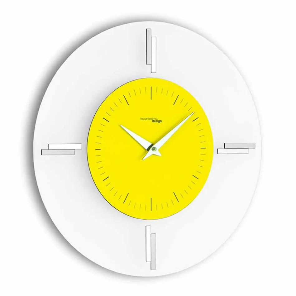 Reloj de pared redondo en metacrilato y aluminio Made in Italy - Siria Viadurini