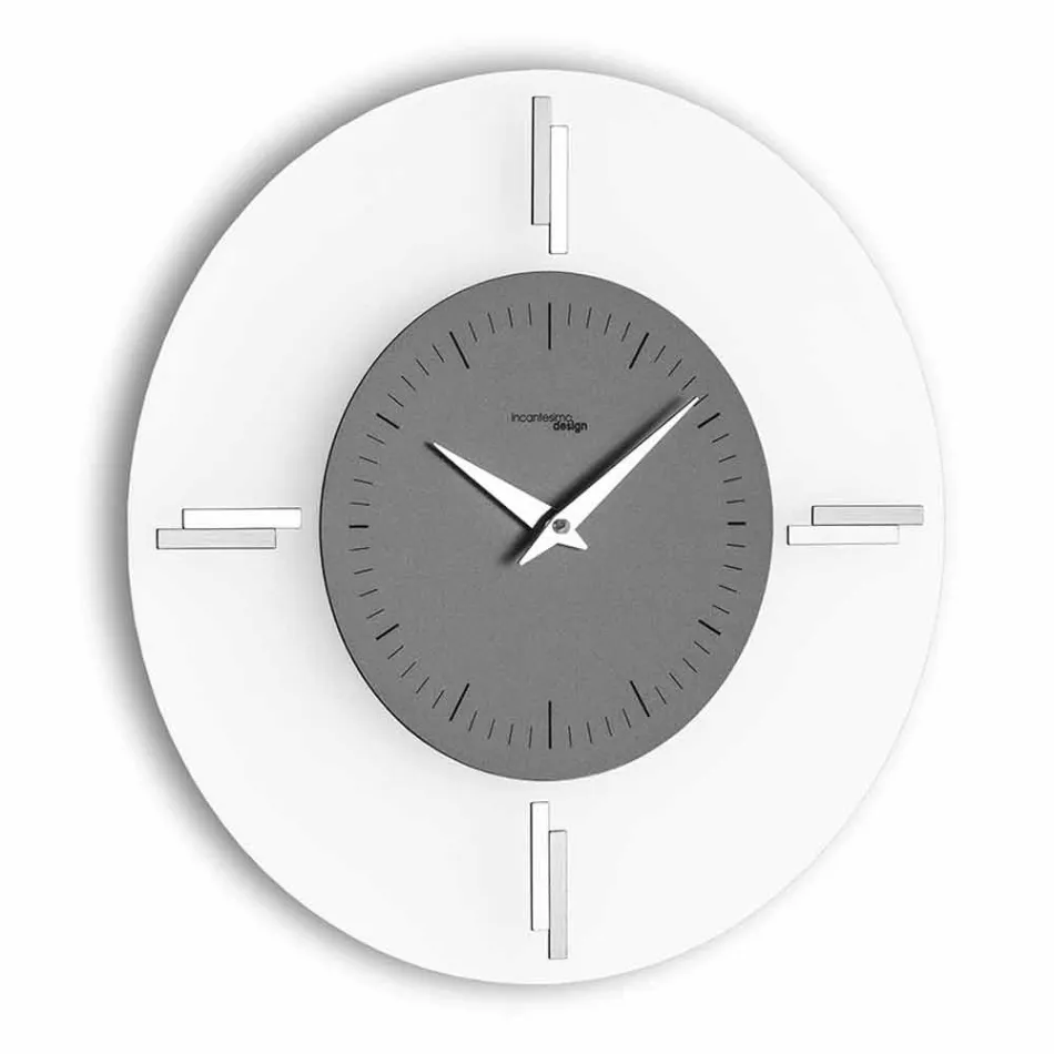 Reloj de pared redondo en metacrilato y aluminio Made in Italy - Siria Viadurini