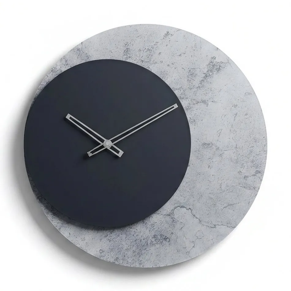 Reloj de pared redondo Elara de metacrilato estampado, fabricado en Italia. Viadurini