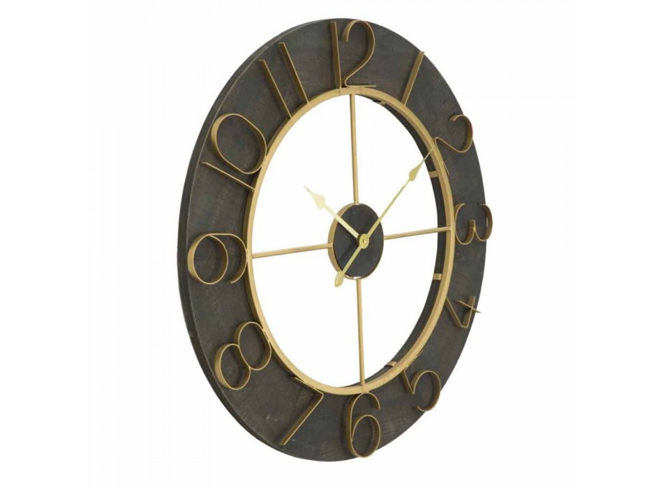 Reloj de Pared Redondo Diametro 70 cm Diseño Moderno en Hierro y MDF - Tonia Viadurini
