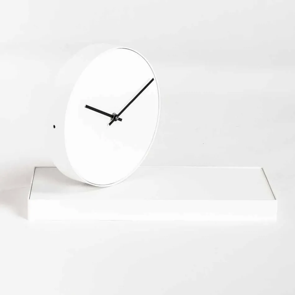 Reloj de mesa giratorio con espejo de acero Made in Italy - Meritorious Viadurini