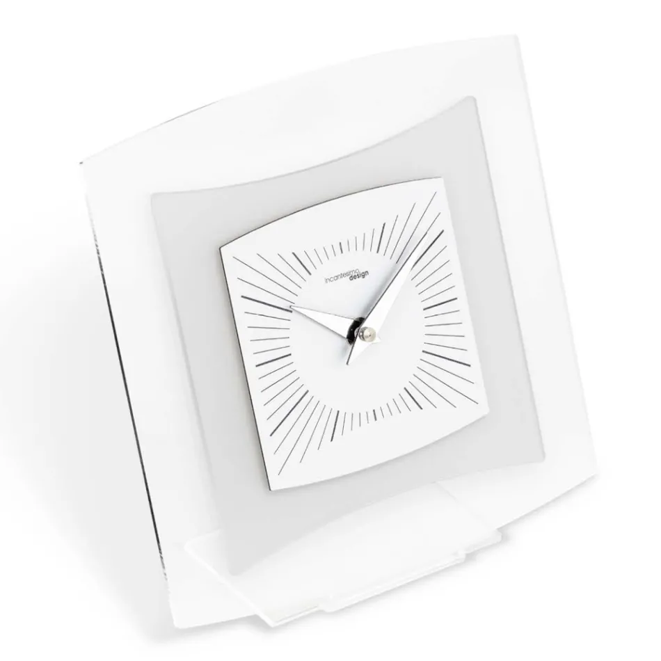 Reloj de Mesa en Metacrilato Transparente y Bisatina Made in Italy - Glad Viadurini