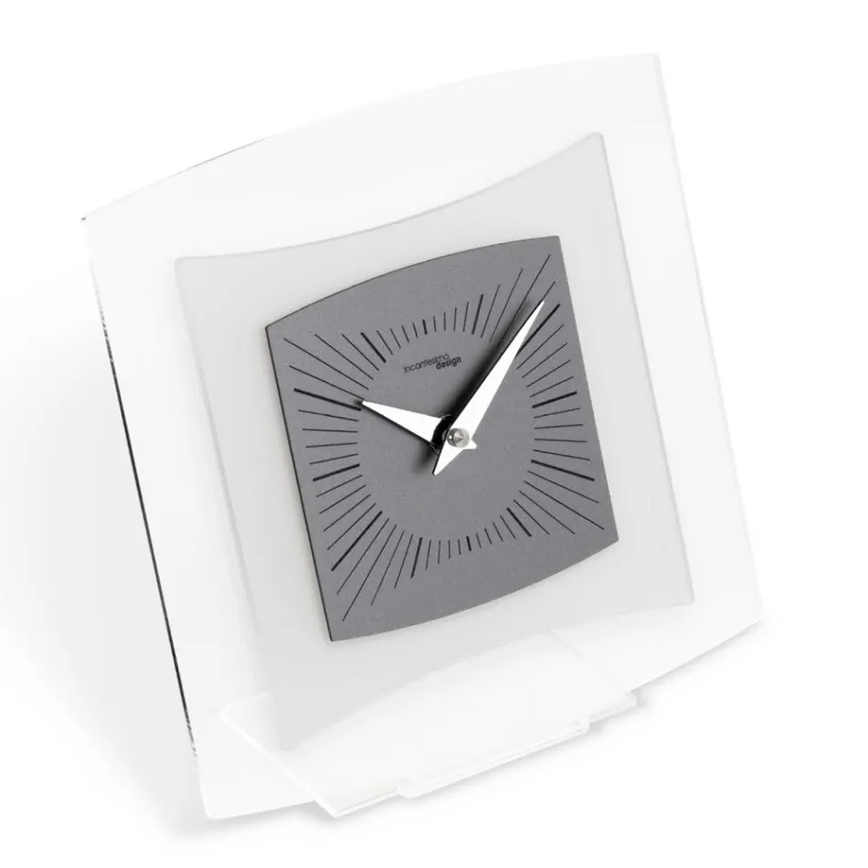 Reloj de Mesa en Metacrilato Transparente y Bisatina Made in Italy - Glad Viadurini