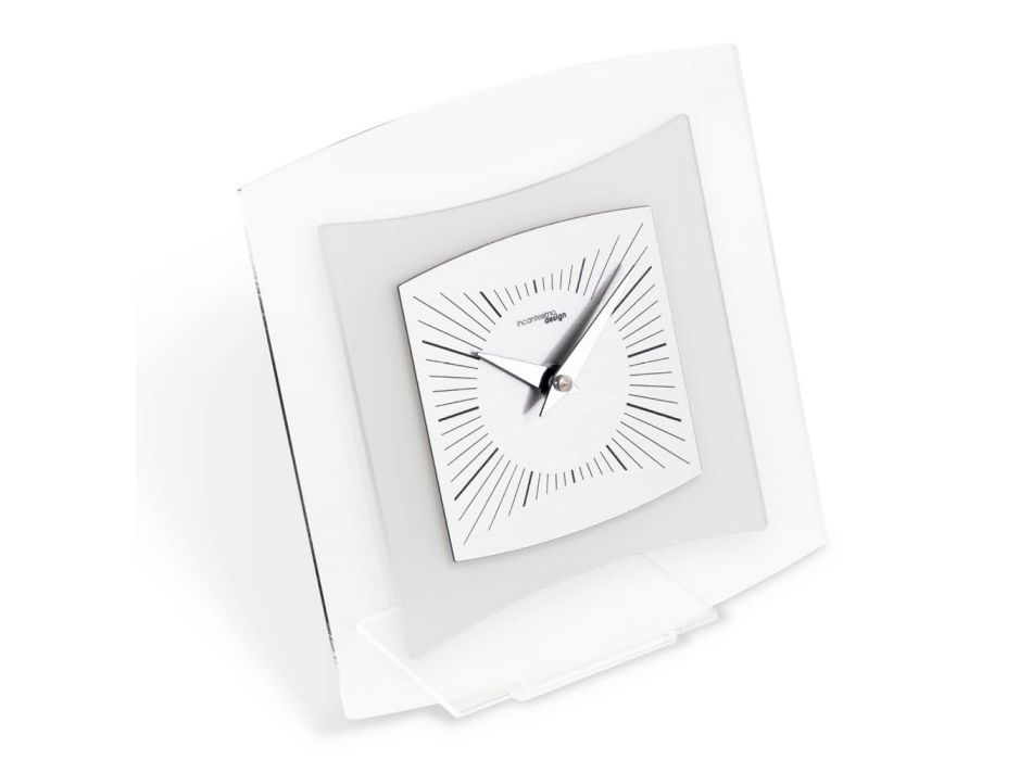 Reloj de Mesa en Metacrilato Transparente y Bisatina Made in Italy - Glad Viadurini
