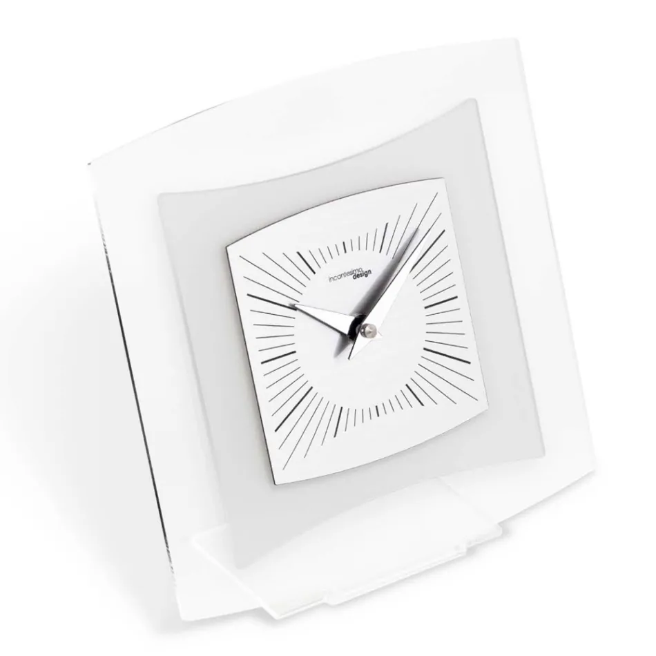 Reloj de Mesa en Metacrilato Transparente y Bisatina Made in Italy - Glad Viadurini