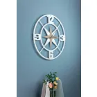 Diseño de reloj de pared grande en madera blanca y marrón en mal estado - Bisagra Viadurini