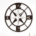 Diseño de reloj de pared grande en madera blanca y marrón en mal estado - Bisagra Viadurini