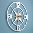 Diseño de reloj de pared grande en madera blanca y marrón en mal estado - Bisagra Viadurini