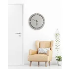 Reloj de pared redondo grande de diseño moderno en madera marrón y beige - Osvego Viadurini