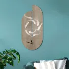 Reloj de Madera con Estampado de Garzas Made in Italy - Palau Viadurini