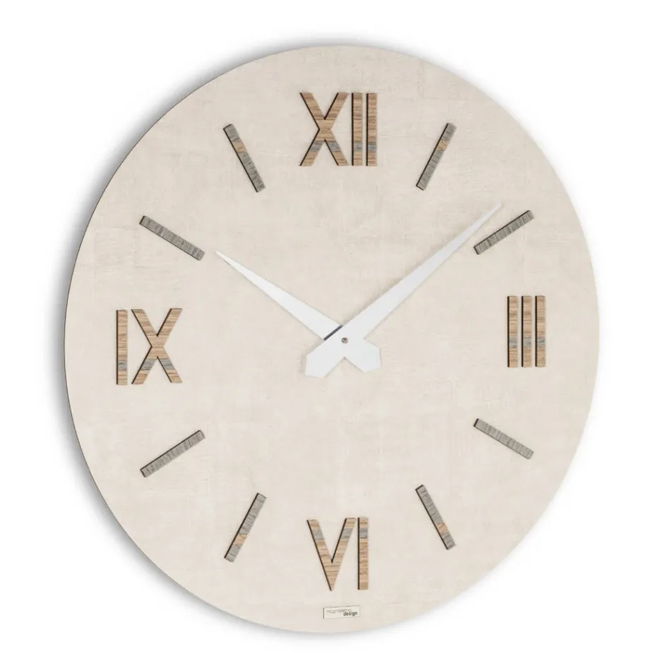 Reloj en MDF y Polipropileno con Diferentes Texturas Made in Italy - Nice Viadurini