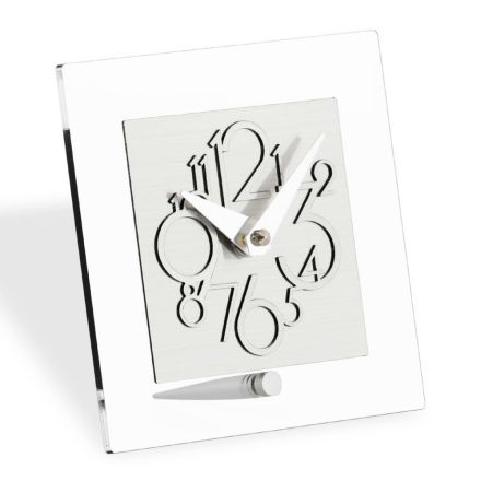 Reloj de metacrilato transparente y detalles cromáticos Made in Italy - Hilly Viadurini