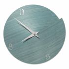 Reloj de pared moderno con número de madera natural Made in Italy - Crater Viadurini