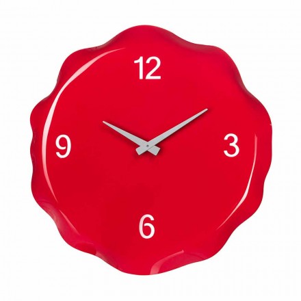 Reloj de diseño de una pieza en plexiglás negro rojo blanco - Frappo Viadurini