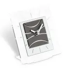Reloj de sobremesa cuadrado de metacrilato transparente Made in Italy - Strange Viadurini
