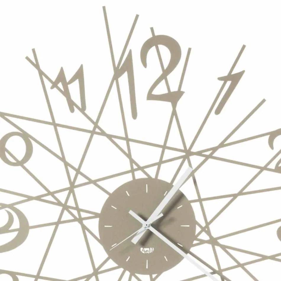 Reloj de pared con diseño de hierro redondo Made in Italy - Kombo Viadurini