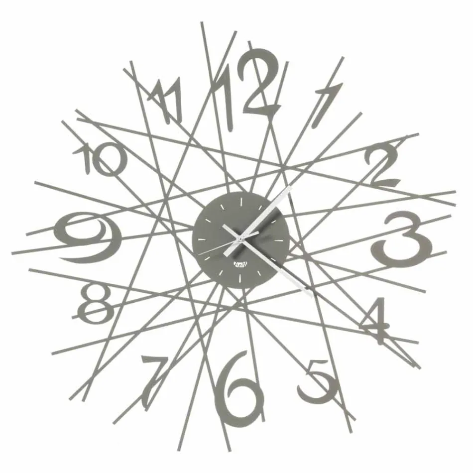 Reloj de pared con diseño de hierro redondo Made in Italy - Kombo Viadurini