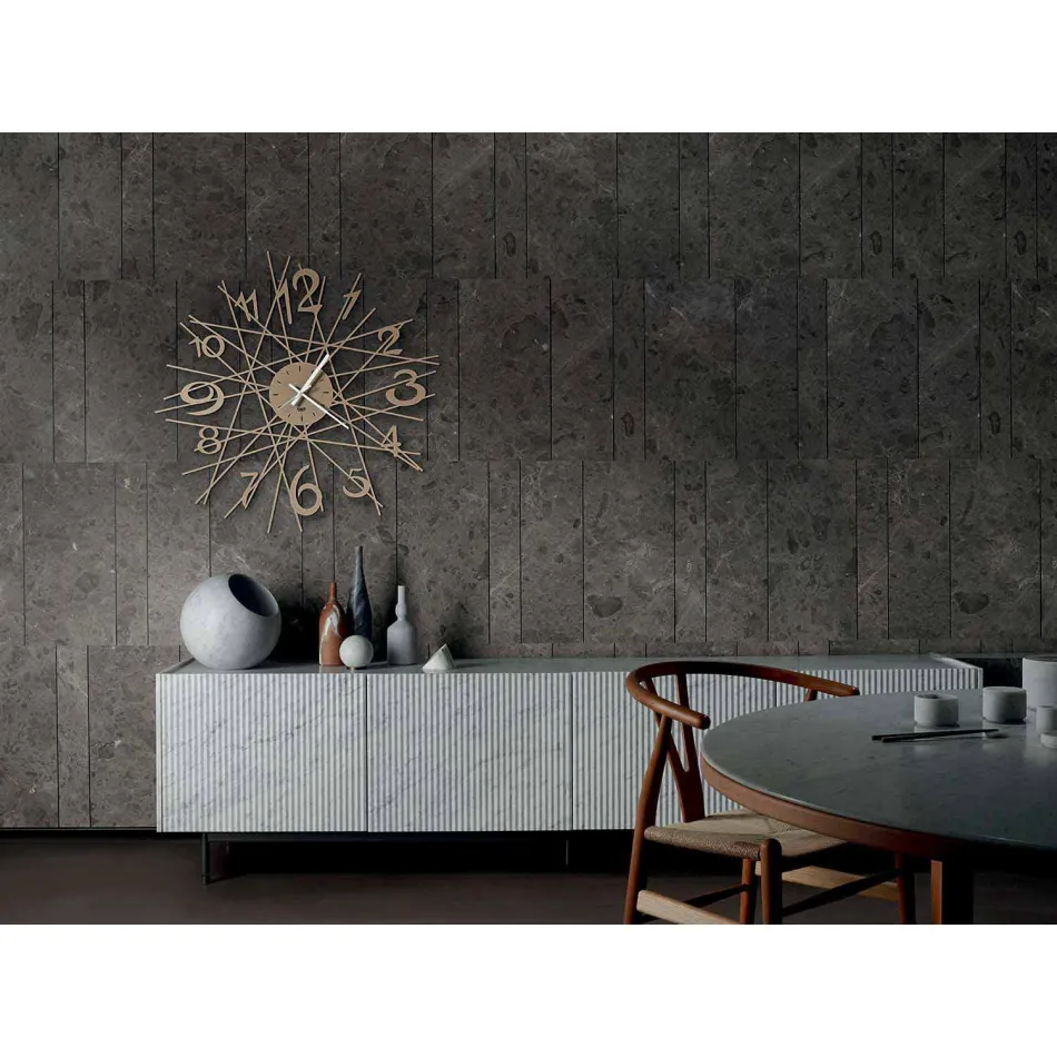 Reloj de pared con diseño de hierro redondo Made in Italy - Kombo Viadurini