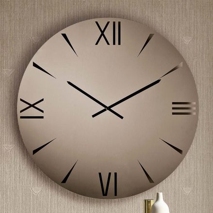 Reloj redondo de cristal espejado con números grabados con láser - Clelia Viadurini