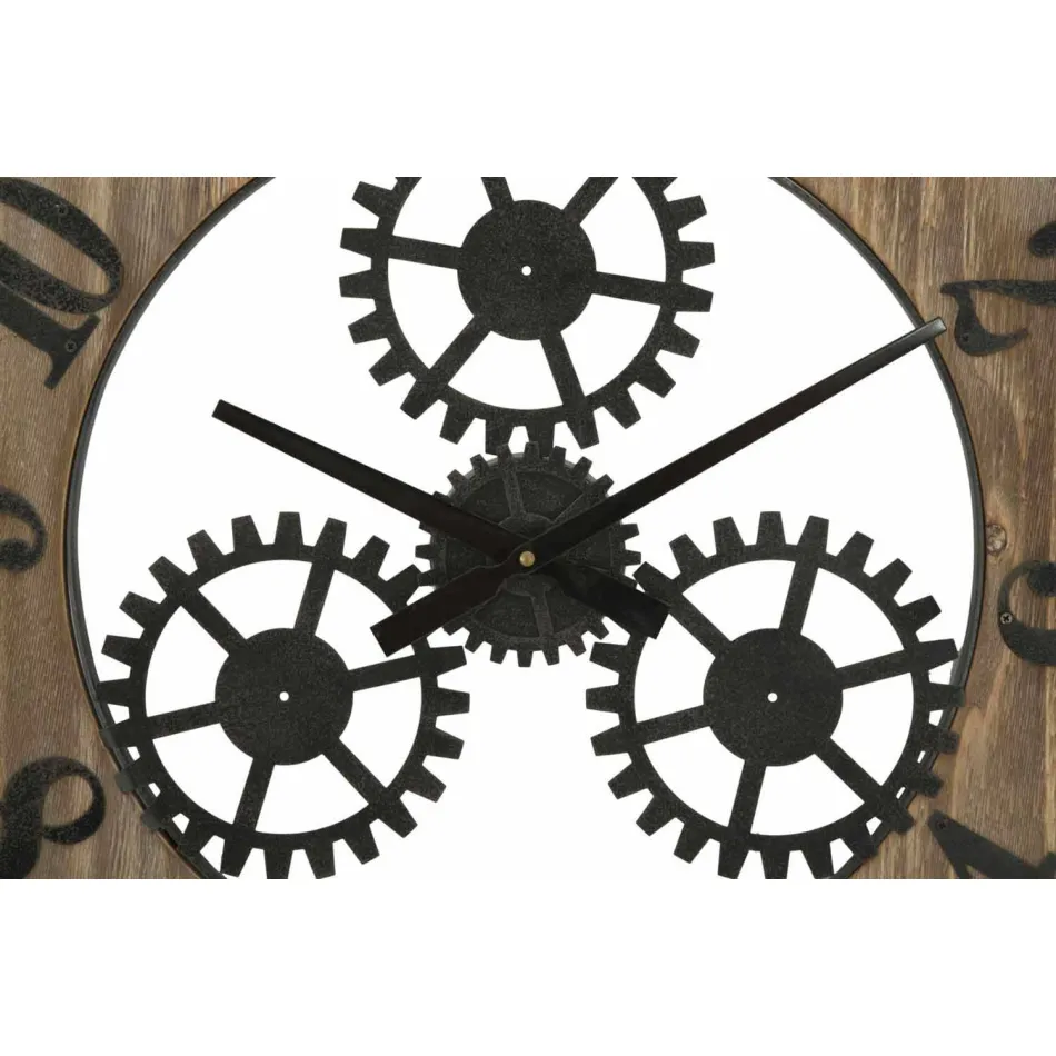 Reloj de pared redondo de diseño moderno en hierro y MDF - Gitta Viadurini