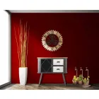 Reloj de pared redondo de diseño moderno en hierro y MDF - Gitta Viadurini