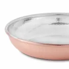 Sartén redonda de cobre estañado a mano con asa y tapa 28 cm - Gianluigi Viadurini