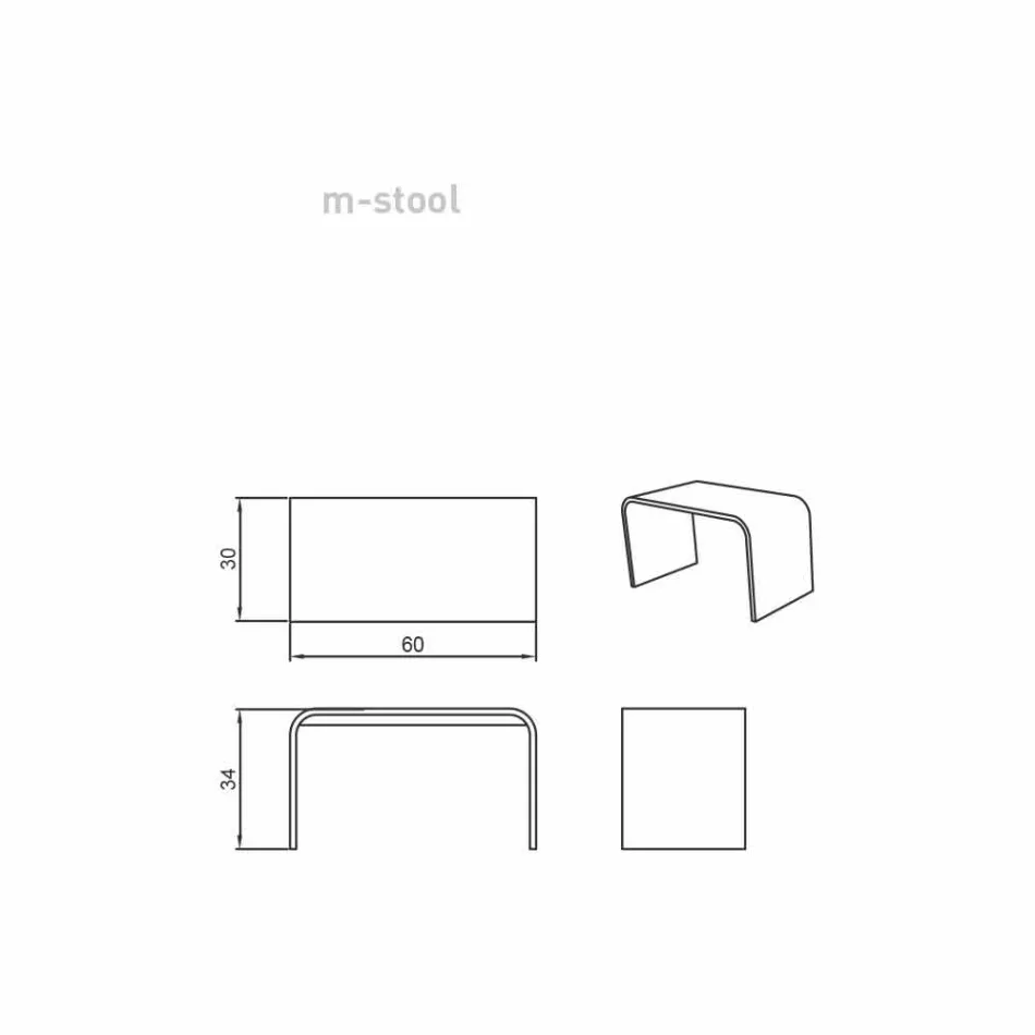 Banco de baño largo de diseño moderno producido en Italia Recanati Viadurini