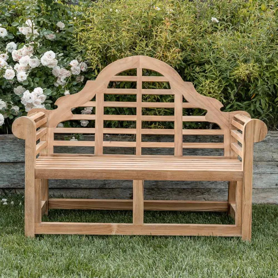 Banco de exterior fabricado íntegramente en teca - Arrival Viadurini