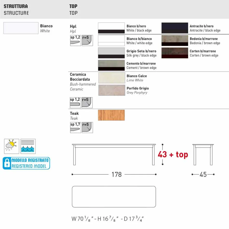 Banco de exterior Varaschin System en aluminio pintado de diseño. Viadurini