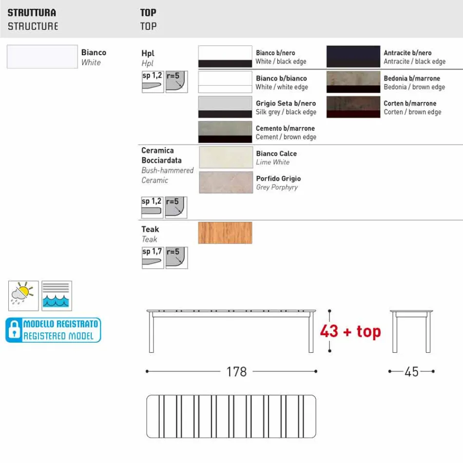 Banco de exterior Varaschin System en aluminio pintado de diseño. Viadurini