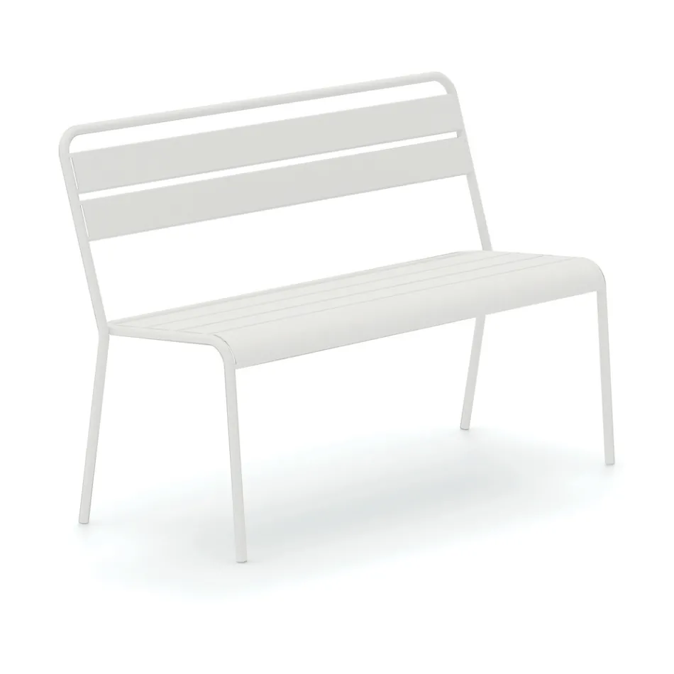 Banco de jardín apilable con estructura de acero galvanizado Made in Italy - Ralph Viadurini