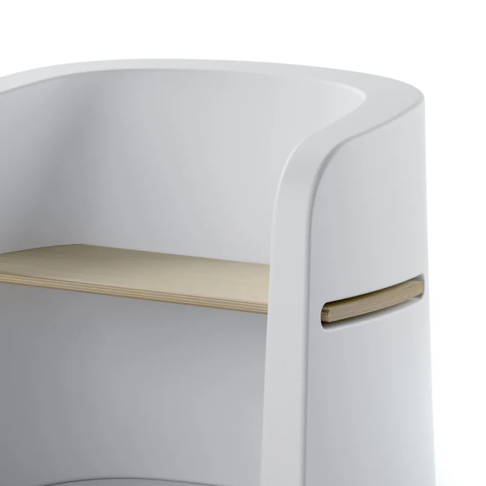 Banco de jardín en polietileno y madera de abedul Made in Italy - Talula Viadurini