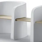 Banco de jardín en polietileno y madera de abedul Made in Italy - Talula Viadurini