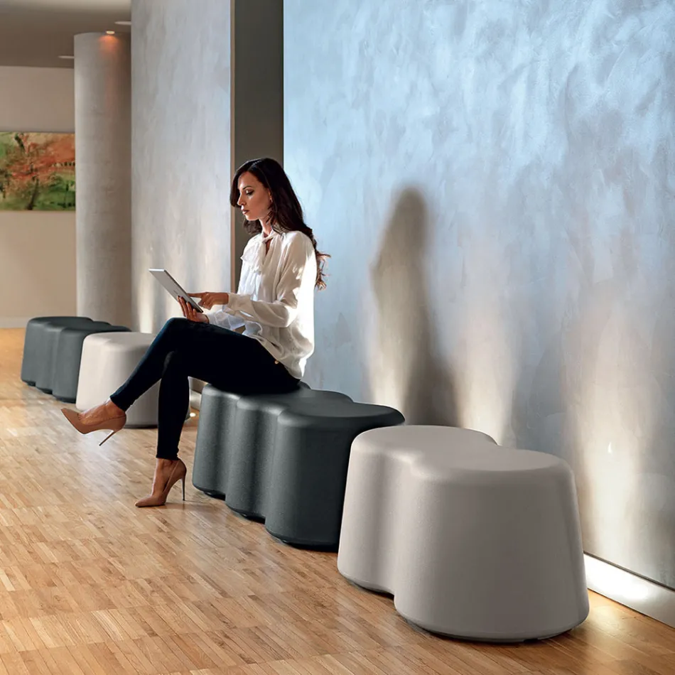 Banco interior ondulado en polietileno coloreado Made in Italy - Marion Viadurini