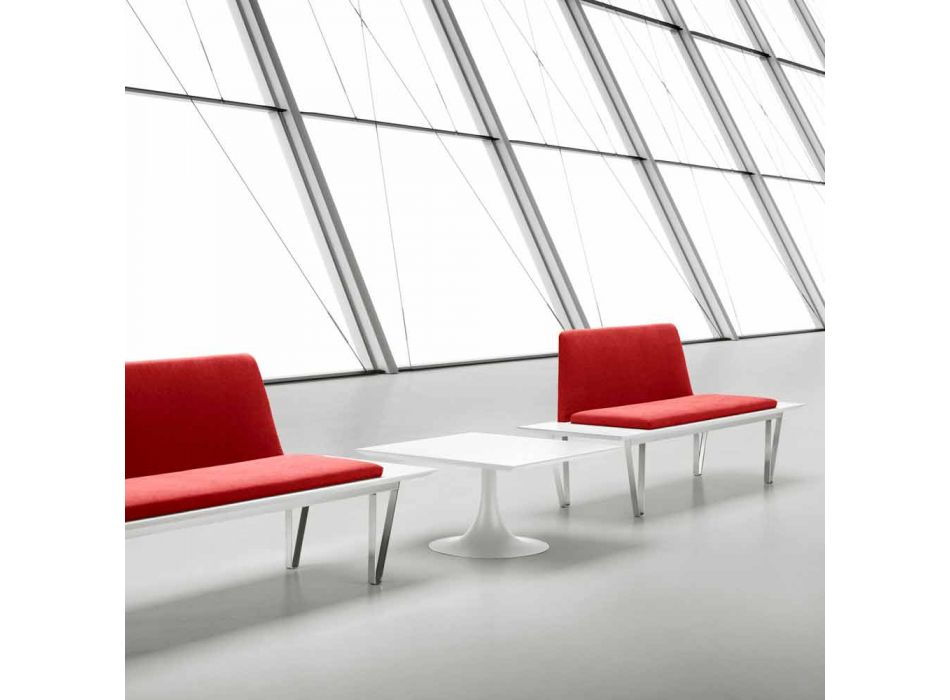 Banco tapizado y tapizado en acero y base de mdf diseño minimalista moderno - Gardena Viadurini