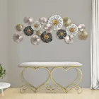 Banco de Hierro Dorado con Asiento Acolchado y Tapizado en Tela - Alchimia Viadurini