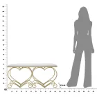 Banco de Hierro Dorado con Asiento Acolchado y Tapizado en Tela - Alchimia Viadurini