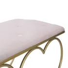 Banco de Hierro Dorado con Asiento Acolchado y Tapizado en Tela - Alchimia Viadurini
