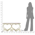 Banco de Hierro Dorado con Asiento Acolchado y Tapizado en Tela - Alchimia Viadurini