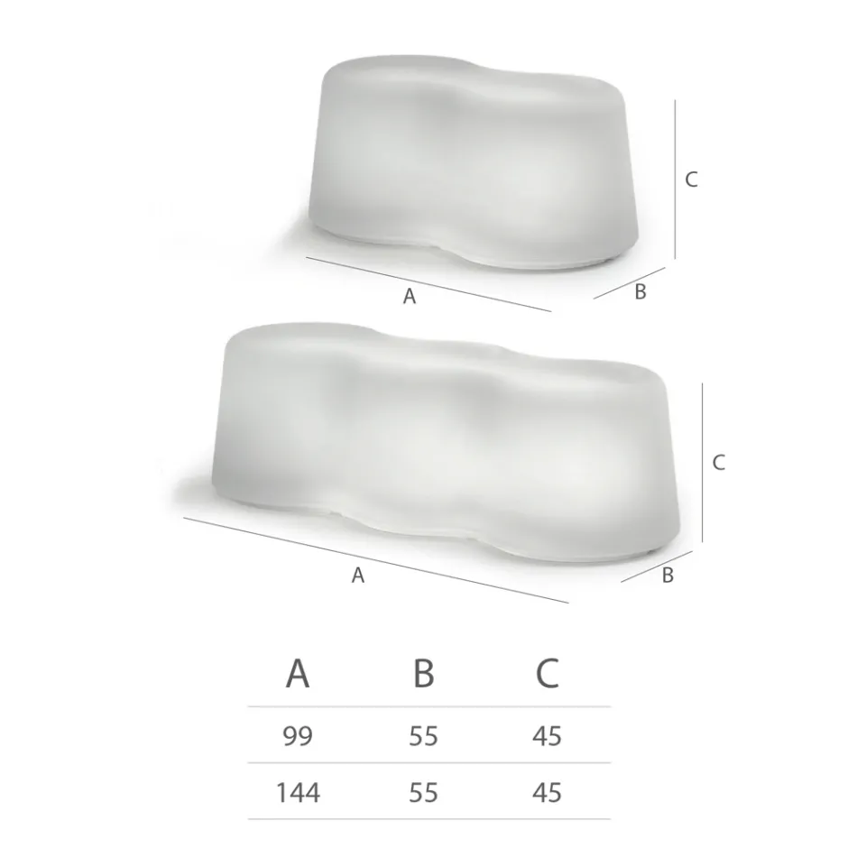 Banco de exterior ondulado en polietileno Made in Italy - Brenda Viadurini