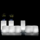 Banco luminoso de exterior ondulado en polietileno Made in Italy - Brenda Viadurini