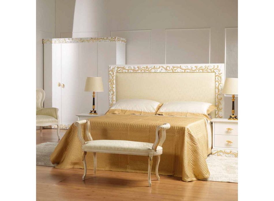 Mat banco clásico de marfil del diseño con decoraciones de oro Tyler Viadurini