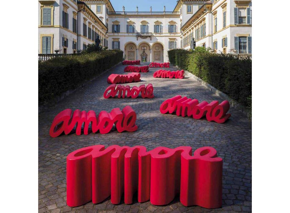 Banco de diseño colorido Slide Love moderno hecho en Italia Viadurini