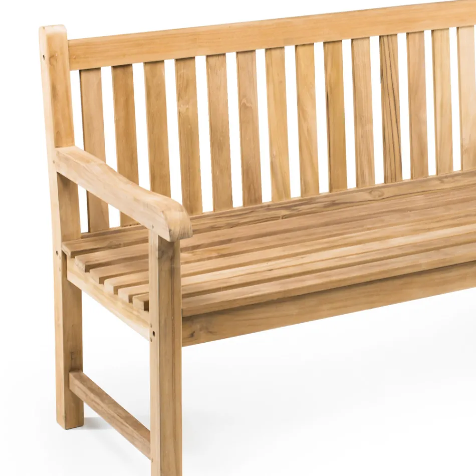 Banco de Jardín en Teca Natural de Varios Tamaños - Yggdrasil Viadurini